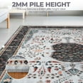 thumbnail image 3 of BNM Distressed Medallion Washable Indoor Area Rug, 5' x 7', Cream, 3 of 11