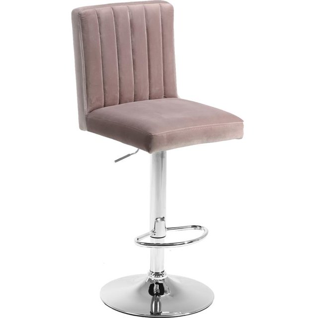 Meridian Furniture Joel Tabouret Réglable en Velours 33"H Rose (Ensemble de 2)