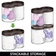 thumbnail image 3 of mDesign Plastic Dual Canister Jar Organizer Set with Storage Lid - Clear/Bronze, 3 of 8