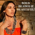 thumbnail image 6 of Handmade Seed Bead Necklace & Bracelet Set - Multicolor Boho - Layered Multi Strand Beaded Statement Necklaces & Bracelets Wooden Clasp - Necklace  18" -  Bracelet 6.5" - 7.5" Christmas Gifts, 6 of 7