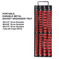 thumbnail image 3 of Mayouko Plateau Organisateur de Prise Portable de 80 Pcs, Ensemble de 2 Pcs, Bleu et Rouge, Organisateur d'Outils 1/4-Inch, 3/8-Inch, 1/2-Inch, Support de Prise Robuste, 3 of 8