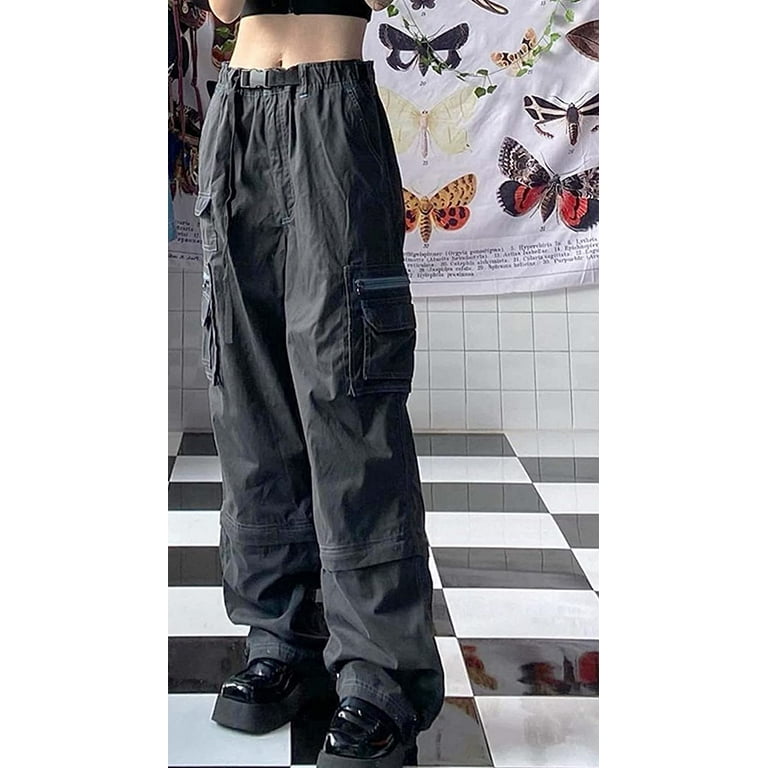Kukuzhu Women's Techwear Pants Japanese Harajuku Cargo Pants