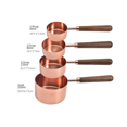 thumbnail image 3 of 4 piece set of walnut handle, copper-plated measuring spoon, measuring cup, kitchen baking tools (measuring cup), 3 of 5
