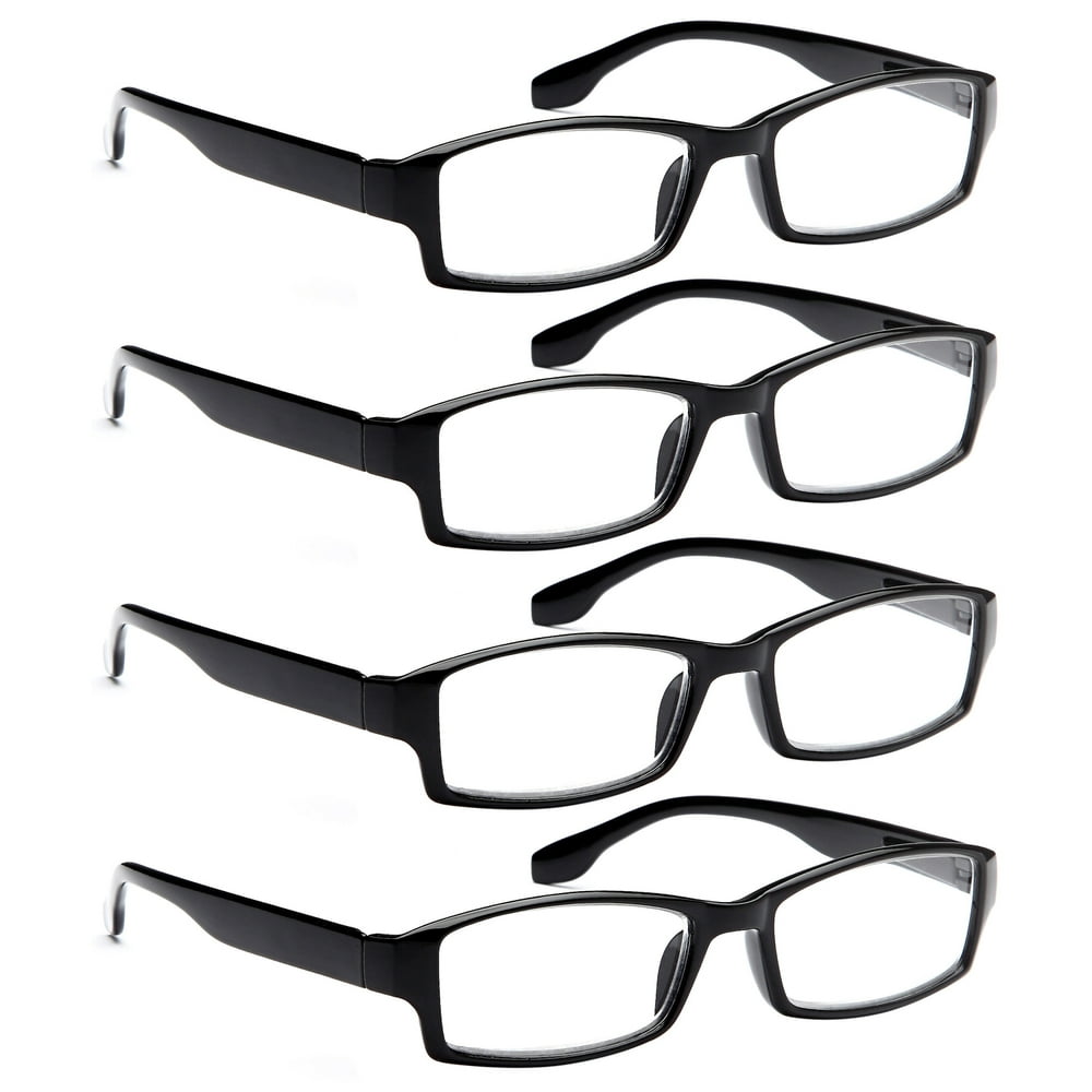 Altec Vision Spring Hinge 1.25x Reading Glasses, Black, 4 Pack ...