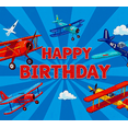 thumbnail image 4 of Blue Background with Airplane Elements Happy Birthday Banner Party Decoration Photography Props Backdrop for Birthday Party Kids Celebration Airplane Themed Event, 4 of 8
