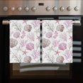 thumbnail image 2 of Pink Coastal Kitchen Towels Set of 2, Water Absorbent Dish Towel, Beach Nautical Starfish Coral Seashells Decorative Hand Towels - Quick Drying Cloth for Cooking Baking, 18x28 Inch, 2 of 8
