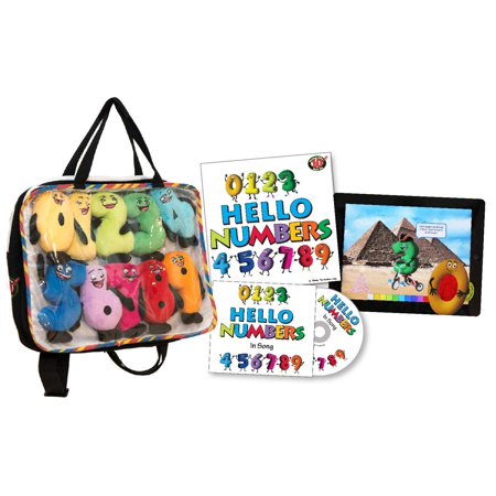 Hello Numbers Multi-Sensory Discovery Pack: Plush Number Characters, Song CD, App with Stories, Book and Backpack Carrying (Best Number Blocking App)