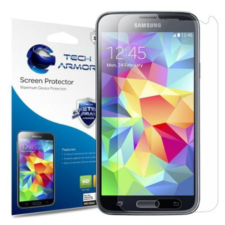 Galaxy S5 Screen Protector, Tech Armor High Definition HD-Clear Samsung Galaxy S5 Film Screen Protector (Best Screen Protector For Galaxy S5)