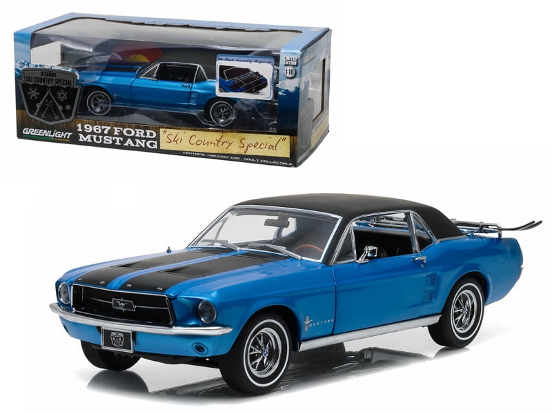 Greenlight Aspen Ski Lodge 1967 FORD MUSTANG SKI COUNTRY SPECIAL✰blue✰loose✰ 