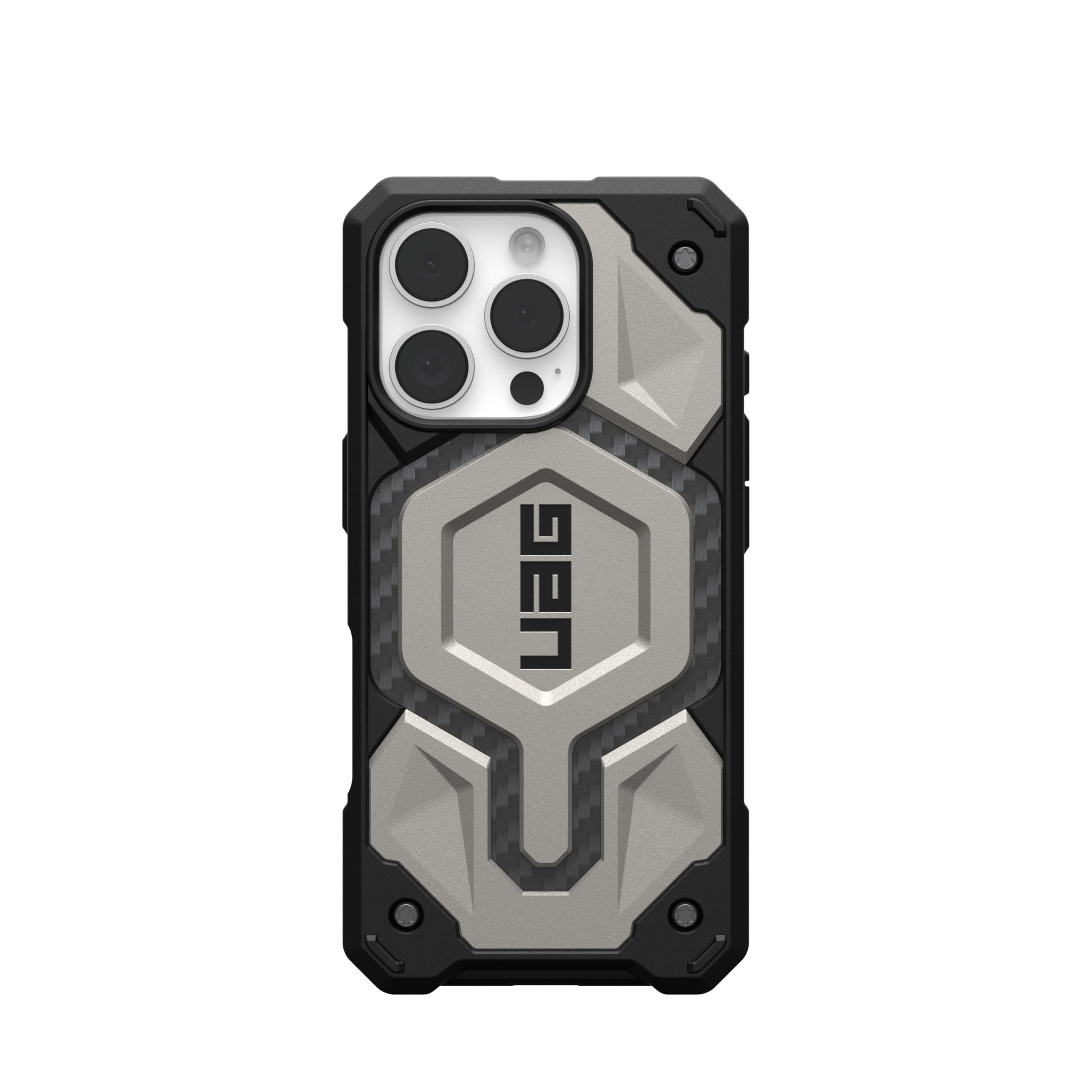 UAG iPhone 16 Pro Case 6.3" Monarch Pro - Compatible with MagSafe Charging Rugged Heavy Duty Shockproof Anti-Slip Military Grade Protective Cover, Titanium
