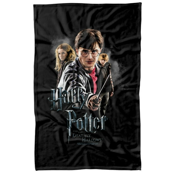 Harry Potter Deathly Hollows Cast Fleece Blanket 36' x 58',Deathly Hollows Cast