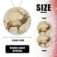 thumbnail image 2 of Funny Christmas Ornament,Elk In The Forest,Xmas Round Ceramic Pendant, 2 of 6