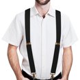 thumbnail image 6 of BIGLUFU Vintage Suspenders for Men Heavy Duty 4 Snap Hooks for Belt Loops Adjustable X, 6 of 8