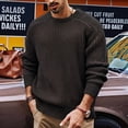 thumbnail image 4 of Man'S Crew Neck Chunky Knit Long Sleeve Pullover Sweater Black S, 4 of 9