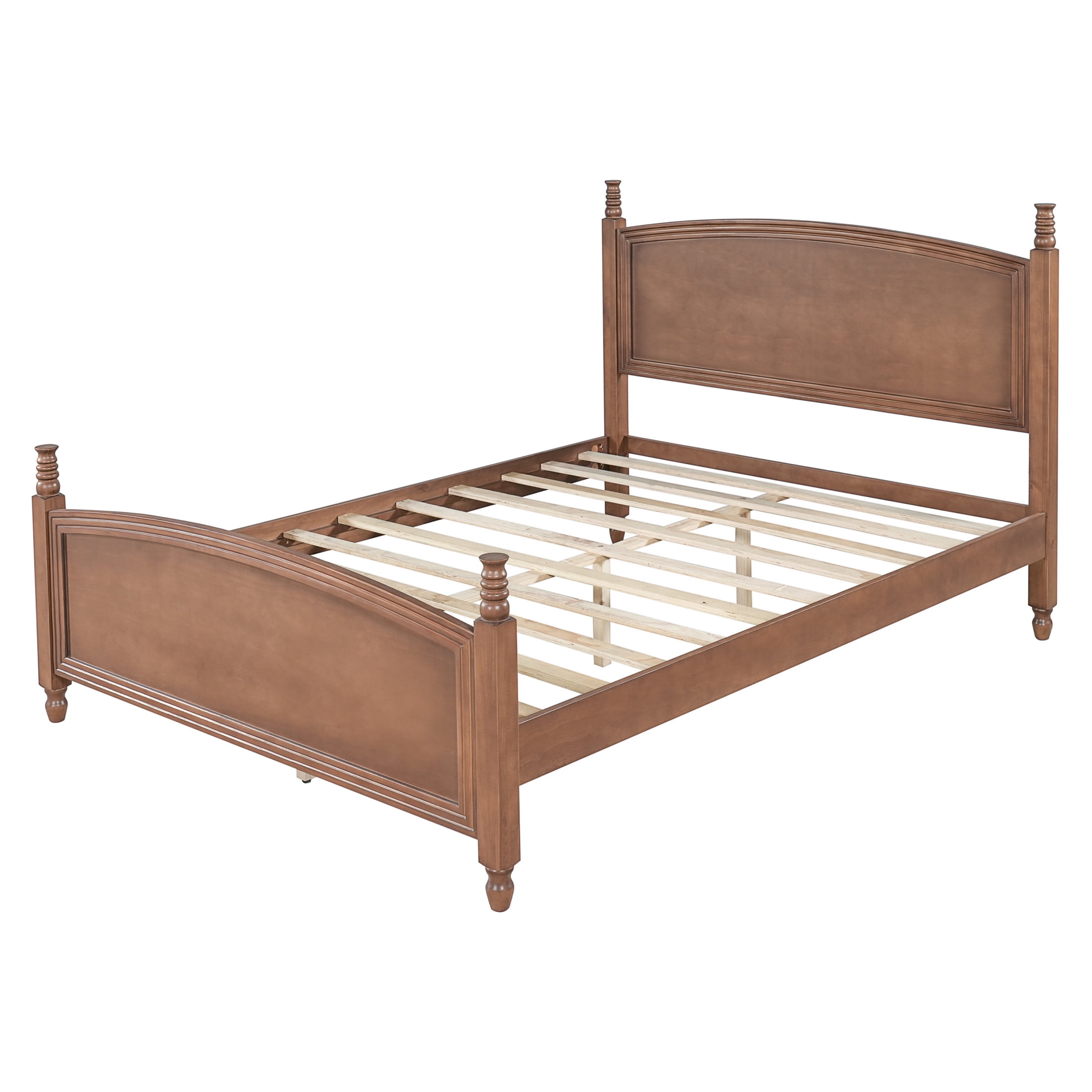 Christopher Knight Home Queen Solid Wood Bed Frame with Headboard and Footboard, Walnut