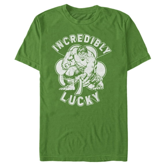 Men's Marvel St. Patrick's Day Hulk Incredibly Lucky Clover  Graphic Tee Kelly Green X Large