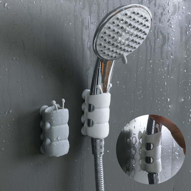 Soporte para cabezal de ducha con ventosa | Base extraíble sin taladro para cabezales de ducha manuales y estándar | Soporte de montaje en pared para baño fácil de instalar | Soporte seguro no