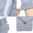 thumbnail image 3 of Winter Fingerless Gloves Mittens for Women Men Warm Wool Knitted Convertible Flip Top Mittens for Cold Weather, 3 of 6