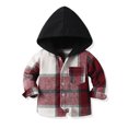 thumbnail image 4 of WIBACKER Boys Casual Sets Toddler Plaid Outfits Flannel Hooded Shirts + Sweatpants Kids Spring Fall Clothes Set, 4 of 9