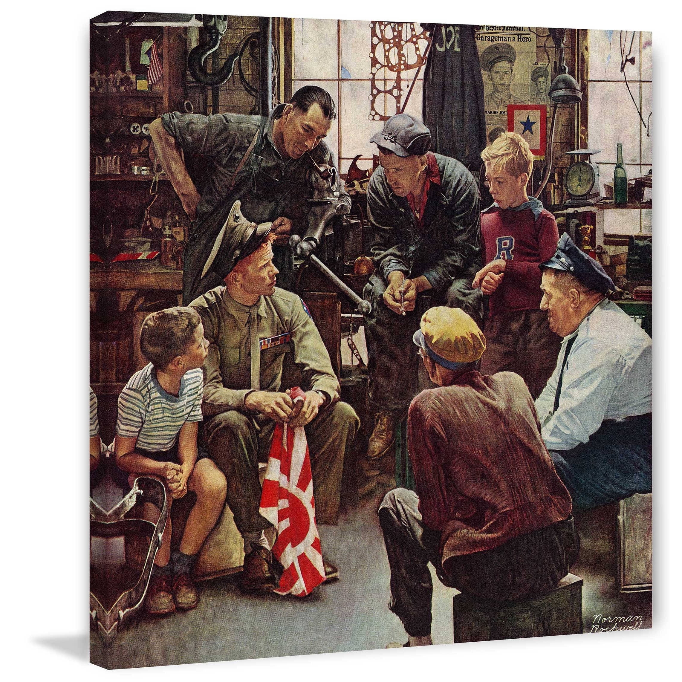 Marmont Hill "Homecoming Marine" by Norman Rockwell Painting Print on Canvas