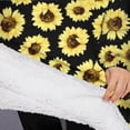 thumbnail image 3 of Oversized Wearable Blanket Hoodie,Black Sunflower Pattern Sherpa Blanket Hoodie with Super Pockets,Super Warm Fuzzy Pullover for Women & Men, 3 of 6