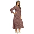 thumbnail image 2 of Bimba Printed Maxi Dress For Women Front Button Placket Ethnic Dress Casual Rayon Dresses, 2 of 7