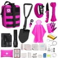 thumbnail image 1 of ThinkLearn Kits de supervivencia rosa con botiquín de primeros auxilios, equipo y equipo de camping para senderismo para mujeres, juego de supervivencia profesional con bolsa Molle, regalo al aire lib, 1 of 5