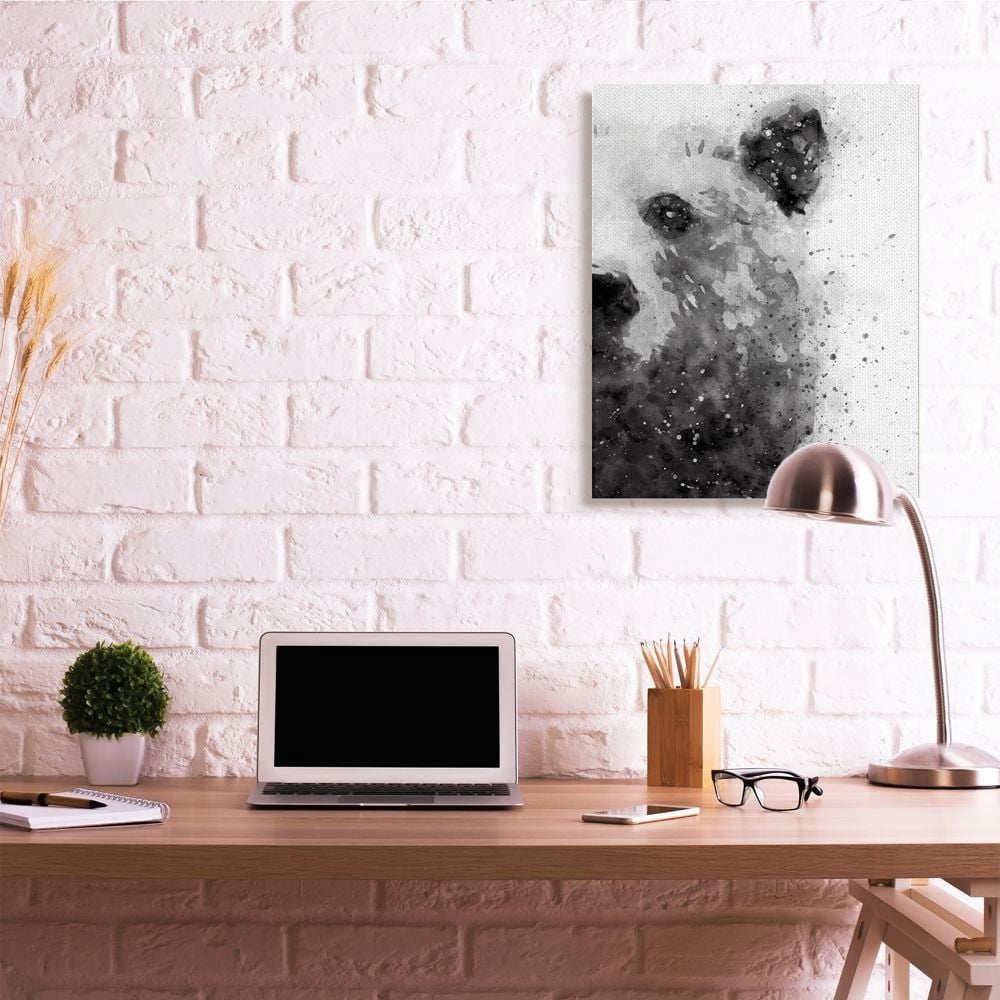 Stupell Industries Forest Bear Watercolor Wild Animal Black White Canvas Wall Art Design by Brandon Wong, 30" x 40"