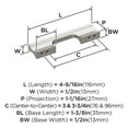 thumbnail image 4 of Amerock Status 3-3/4 inch Center-to-Center Satin Nickel Cabinet Pull, 10 Pack, 4 of 5