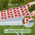 thumbnail image 6 of Red Strawberry Plants Fruit Green Leaf White Pattern Square Fitted Tablecloth with Elastic Edge,Square Table Cover,Washable Elastic Table Cover for Home Kitchen Party Decor 34"x34", 6 of 6