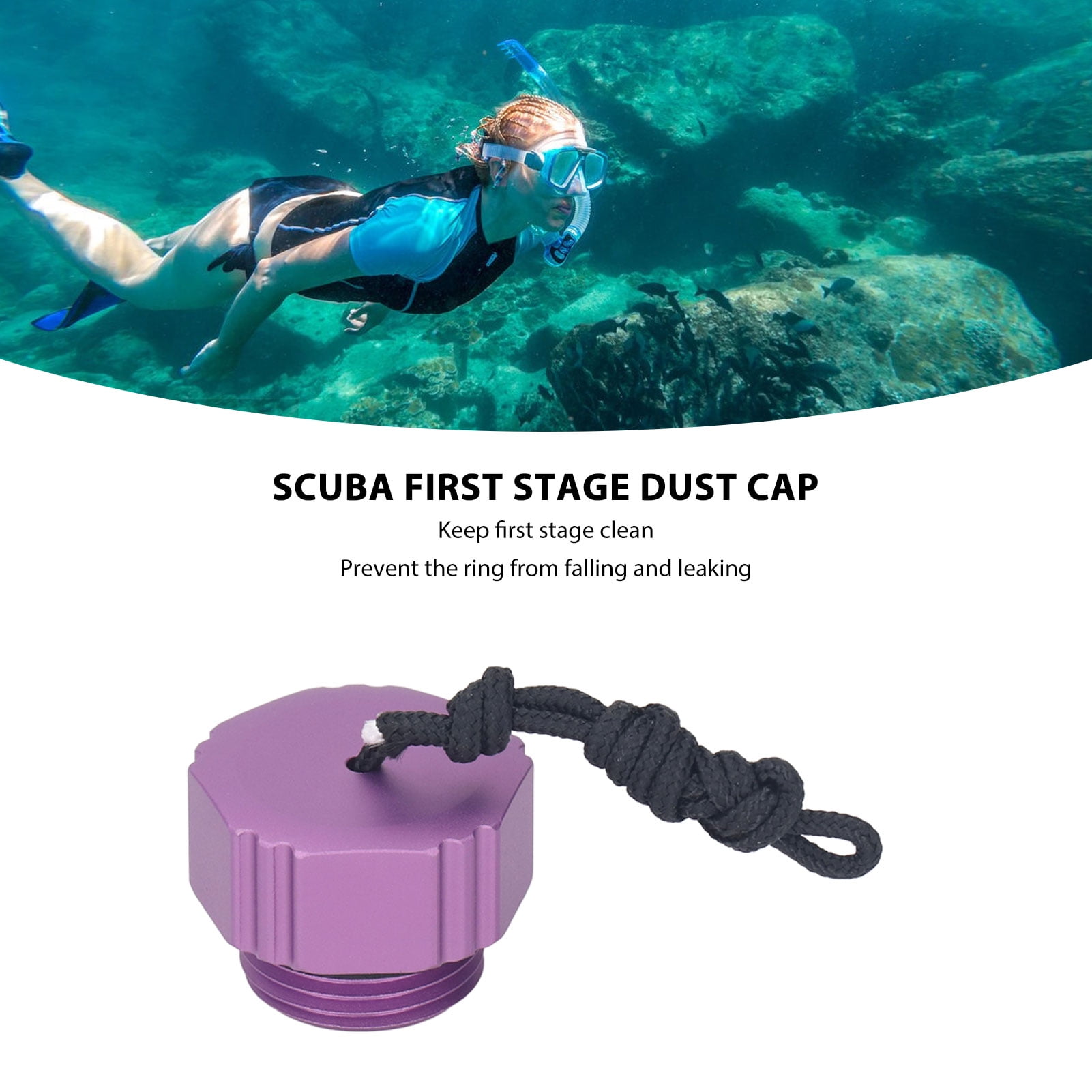 Fanjie Scuba Diving Din Tank Valve Threaded Cover Aluminum Dust Protection Cap Scuba Diving Snorkeling Accessories