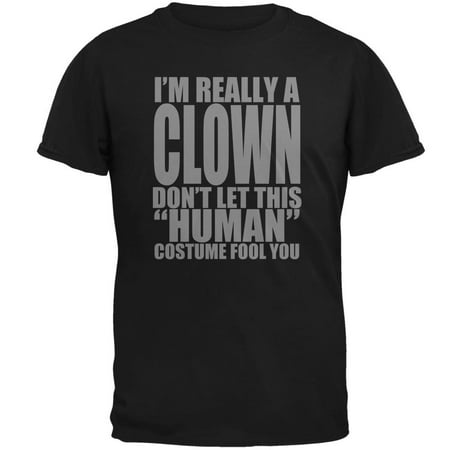 Halloween Human Clown Costume Mens T Shirt Black