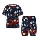 thumbnail image 1 of Balery Red Blue White Stars Conjunto de Pijama Infantil de Manga Corta con Estampado – Ropa de Dormir de Algodón Suave-XX-Large, 1 of 5
