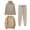 Beige, variant on Brondbend Womens Sweat Suits 3 Piece Set Tracksuit Women Long Sleeved Hooded Front Pocket Solid Pullover Sweatshirt and Casual Sweatpant Outfit Loose Fall Winter Athletic Set,Beige
