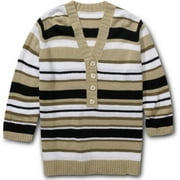 White Stag - Women's Stripe V-Neck Henley Sweater