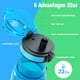 thumbnail image 4 of Botella de agua Sahara Sailor de 1 litro con marcador de tiempo, tritán, sin BPA, 4 of 7