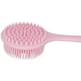 thumbnail image 3 of DNC Soft Silicone Back Scrubber Shower Bath Body Brush with Long Handle (Pink), 3 of 9