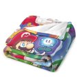 thumbnail image 3 of Super Mario (2) Manta de tela de superficie vertical súper suave de varios tamaños, acogedora y cálida, adecuada para cama, sofá, campamento, viajes, para todas las estaciones, liviana y compacta de, 3 of 8