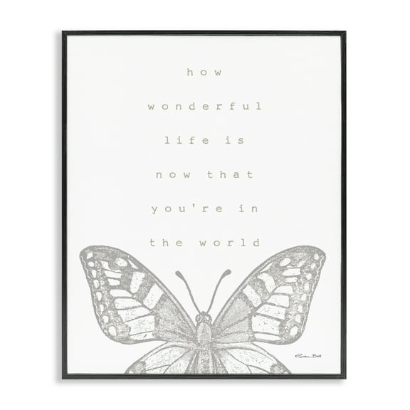 Stupell Industries Wonderful Life Phrase Animals & Insects Painting Black Framed Art Print Wall Art, 11 x 14