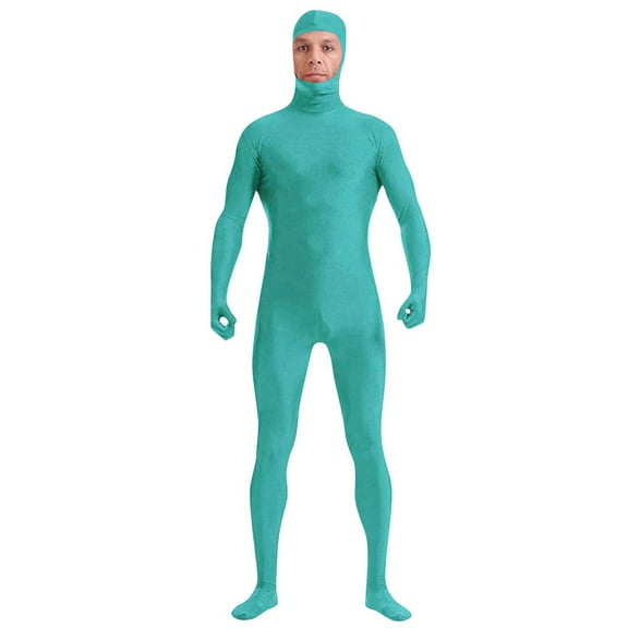 Tao Tao Unisex Spandex Stretch Adult Clothes Full Jumpsuit Zentai Disappearing Man Body Suit For Carnival, Parties Olive Green 2XL