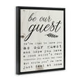 thumbnail image 3 of Stupell Industries Be Our Guest Poem Cursive Jet Black Framed Floating Canvas Wall Art, 16x20, by Daphne Polselli, 3 of 5