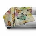 thumbnail image 3 of Butterfly Soft Flannel Fleece Blanket, Watercolor Murky Grungy Butterflies with Color Splashes Be Mindful Boho Art Print, Cozy Plush for Indoor and Outdoor Use, 70" x 90", Multicolor, by Ambesonne, 3 of 6