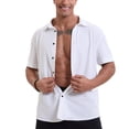 thumbnail image 5 of Njagoc3 Men's Casual Open Placket Short-Sleeve Shirt - Breathable Vacation & Commute Wear, 5 of 6