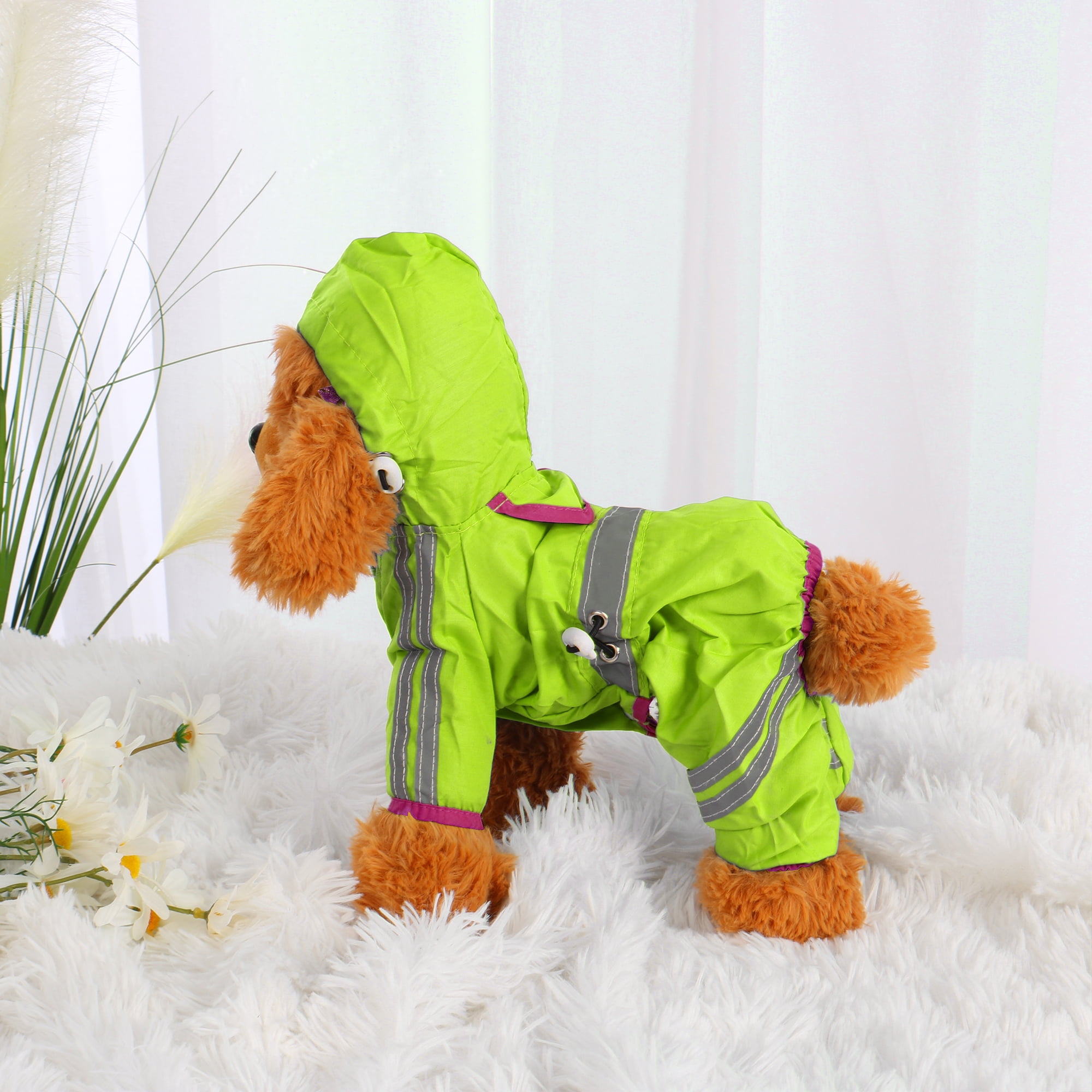 Water Resistant Dog Raincoat XL Pet Clothes Rain Jacket Hooded Outdoor