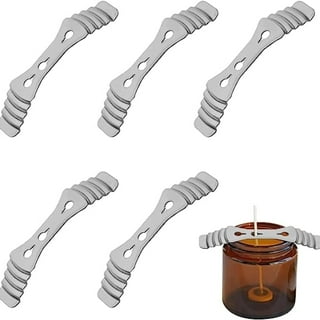 ENCANLIGHT Candle Making Supplies Wick Holders for Candle Making 20pcs  Stainless Steel Candle Wick Centering Devices with Candle Wick Stickers  20pcs