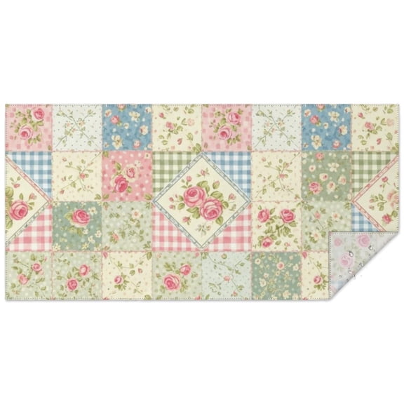 Pioneer Flower Floral Print Pattern Rectangle Tablecloth 60"x120", Waterproof Polyester Table Cloth, Wipeable Spillproof for Dining Camping Indoor Outdoor