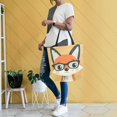 thumbnail image 6 of Large Canvas Bag 13.5x5.1x15 Inch Canvas Bag Shopping Canvas Bag Suitable For Outing Shopping Travel Out Of Large Capacity Storage Pretty Cartoon Fox, 6 of 9