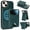 Green, variant on Compatible with Magsafe 2 in 1 Detachable for iPhone 15 Wallet Case with Card Holder Women Men, Magnetic PU Leather RFID Blocking Flip Kickstand Credit Slots,for iPhone 15, Black