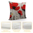 thumbnail image 4 of Creowell  Poppy Flower Pillow Case,Vintage Red Poppy Flower Cushion Cover Square Standard Home Ative for Men/Women Black Red, 4 of 5