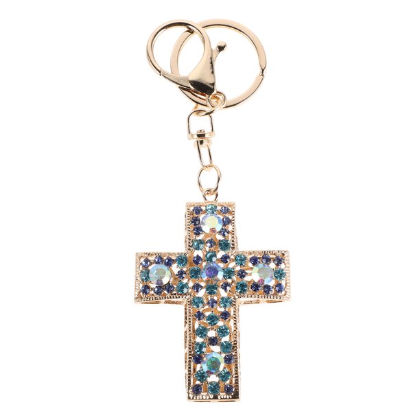 unbranded Charm Llavero Cruz Con Rhinestones Para Organizar Llaves Y Decorar